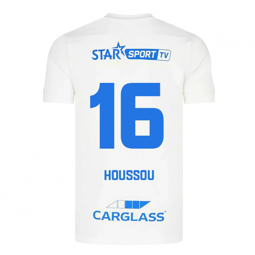 DanxenレディースJosué Houssou#16ホワイト ブルーアウェイシャツ2025/26ジャージーユニフォーム