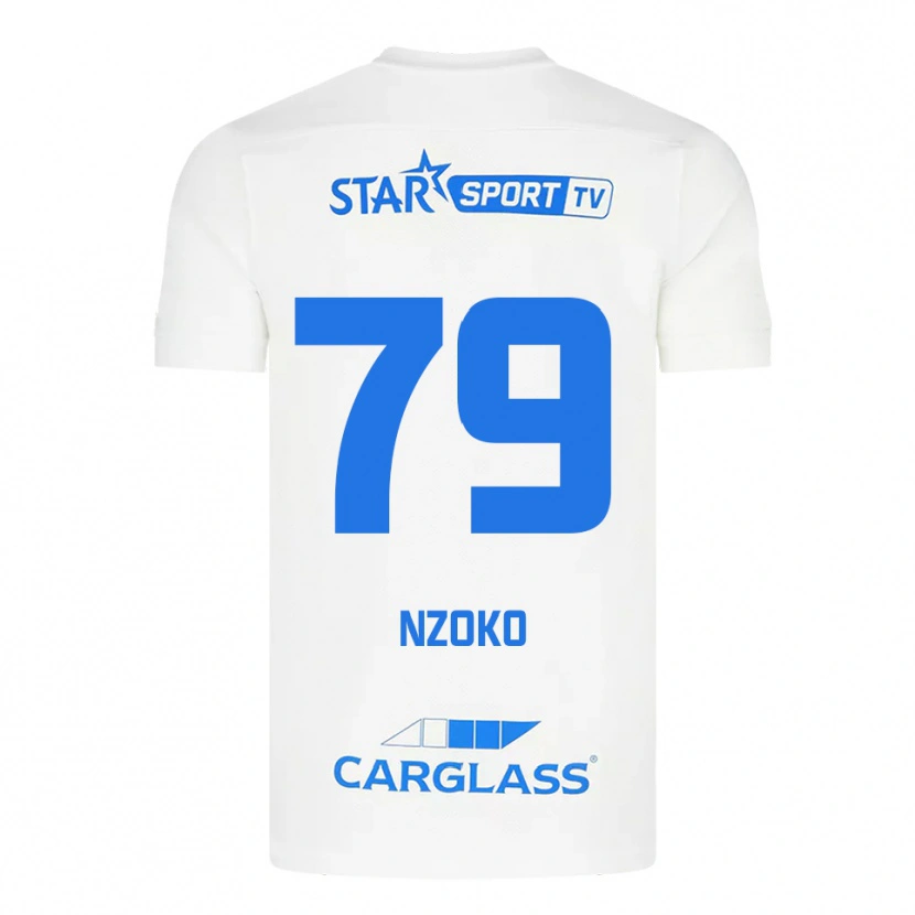 DanxenレディースDjoully Nzoko#79ホワイト ブルーアウェイシャツ2025/26ジャージーユニフォーム