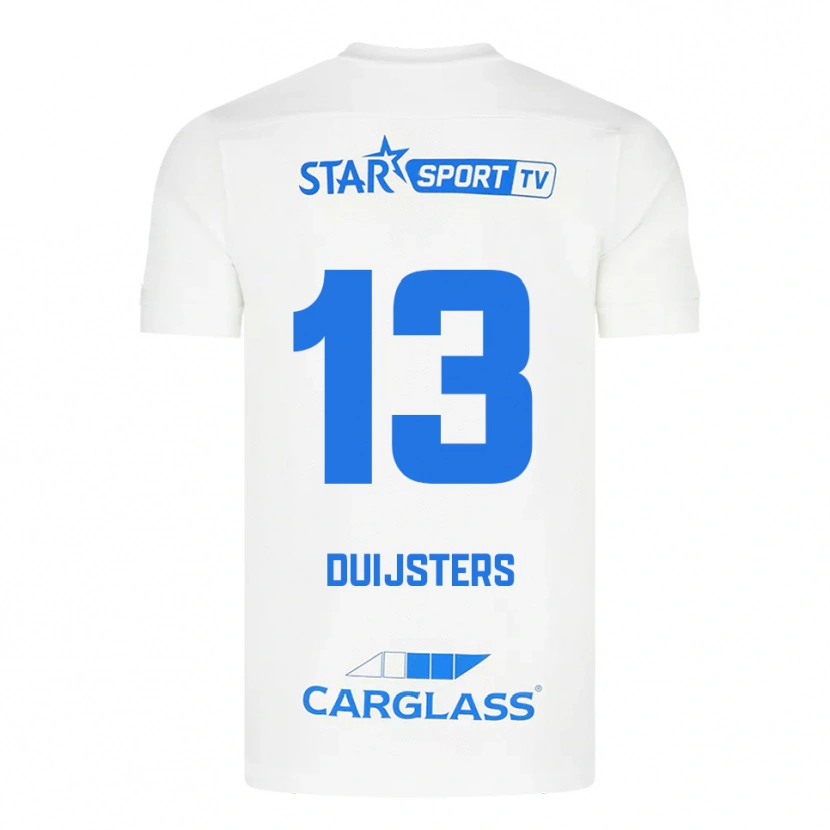 DanxenレディースGwen Duijsters#13ホワイト ブルーアウェイシャツ2025/26ジャージーユニフォーム