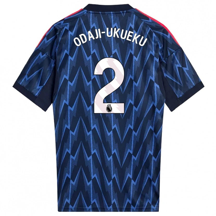 DanxenレディースTheo Odaji-Ukueku#2ネイビー レッドアウェイシャツ2025/26ジャージーユニフォーム
