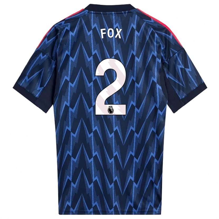 Danxenレディースエミリー・フォックス#2ネイビー レッドアウェイシャツ2025/26ジャージーユニフォーム