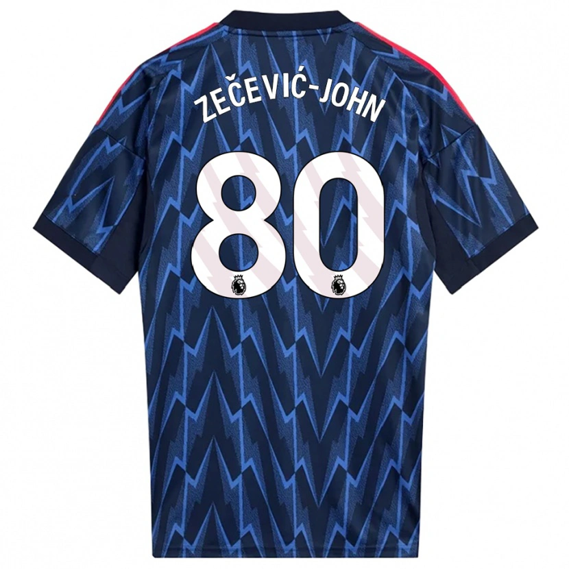 DanxenレディースLouis Zečević-John#80ネイビー レッドアウェイシャツ2025/26ジャージーユニフォーム