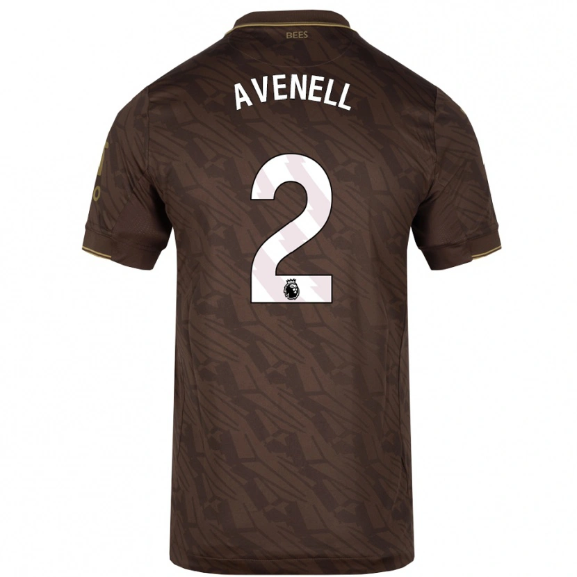 DanxenレディースCaelan Avenell#2ブラウン ゴールドアウェイシャツ2025/26ジャージーユニフォーム