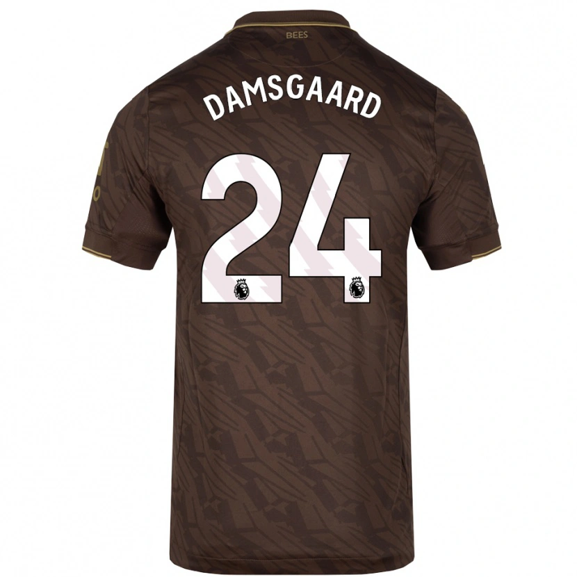 Danxenレディースミッケル・ダムスゴー#24ブラウン ゴールドアウェイシャツ2025/26ジャージーユニフォーム