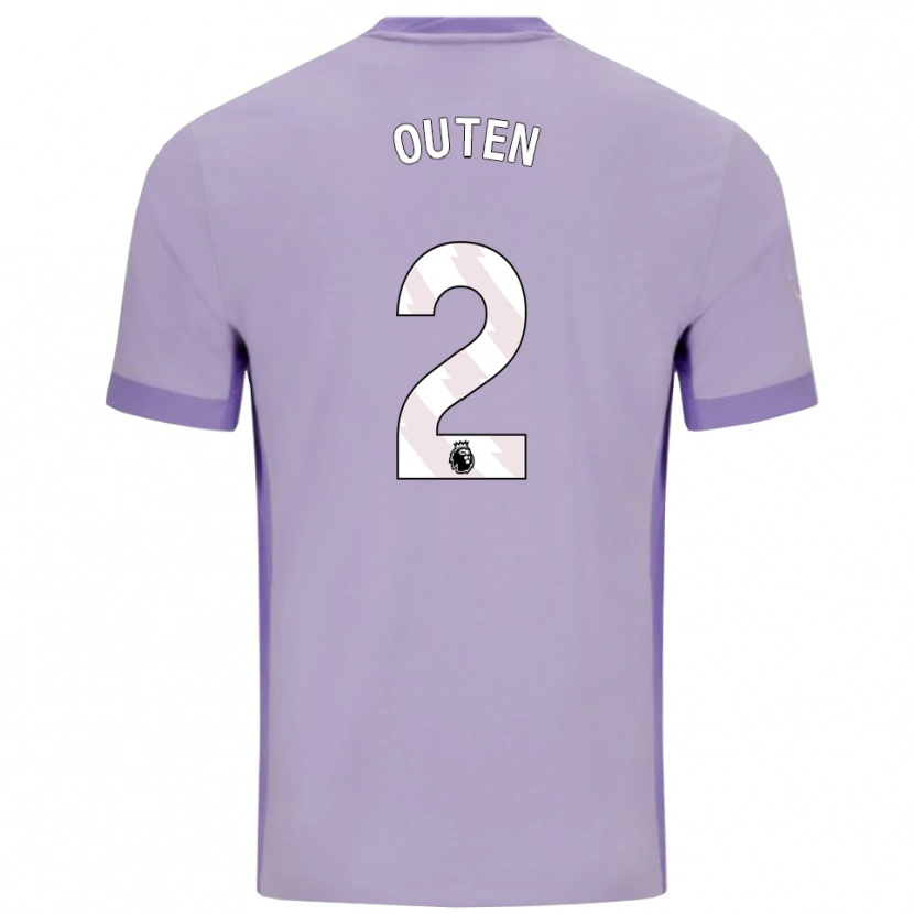 DanxenレディースTheo Outen#2タロ パープル ホワイトアウェイシャツ2025/26ジャージーユニフォーム