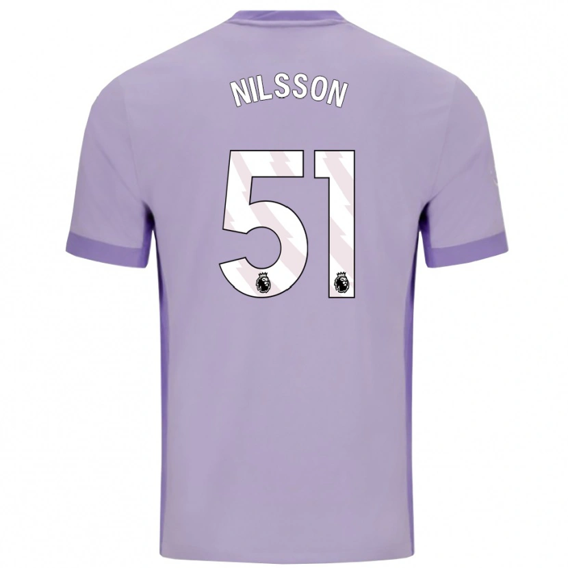 DanxenレディースCasper Nilsson#51タロ パープル ホワイトアウェイシャツ2025/26ジャージーユニフォーム