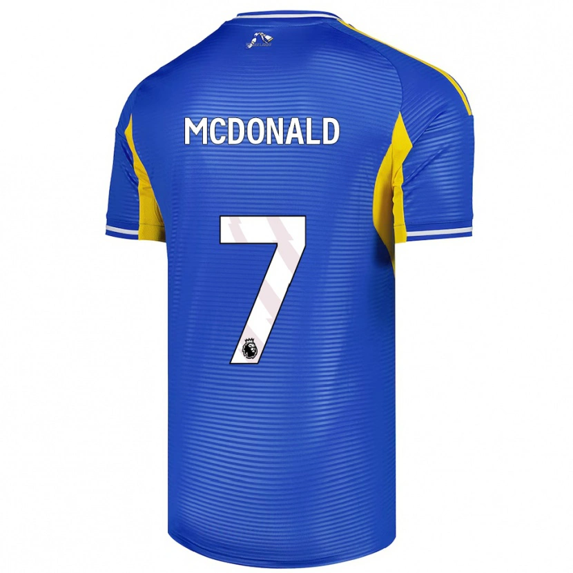 Danxenレディースジョシュ・マクドナルド#7ブルー イエローアウェイシャツ2025/26ジャージーユニフォーム