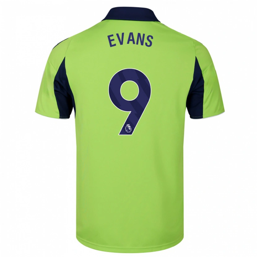 DanxenレディースAidan Evans#9グリーン ネイビー ホワイトアウェイシャツ2025/26ジャージーユニフォーム