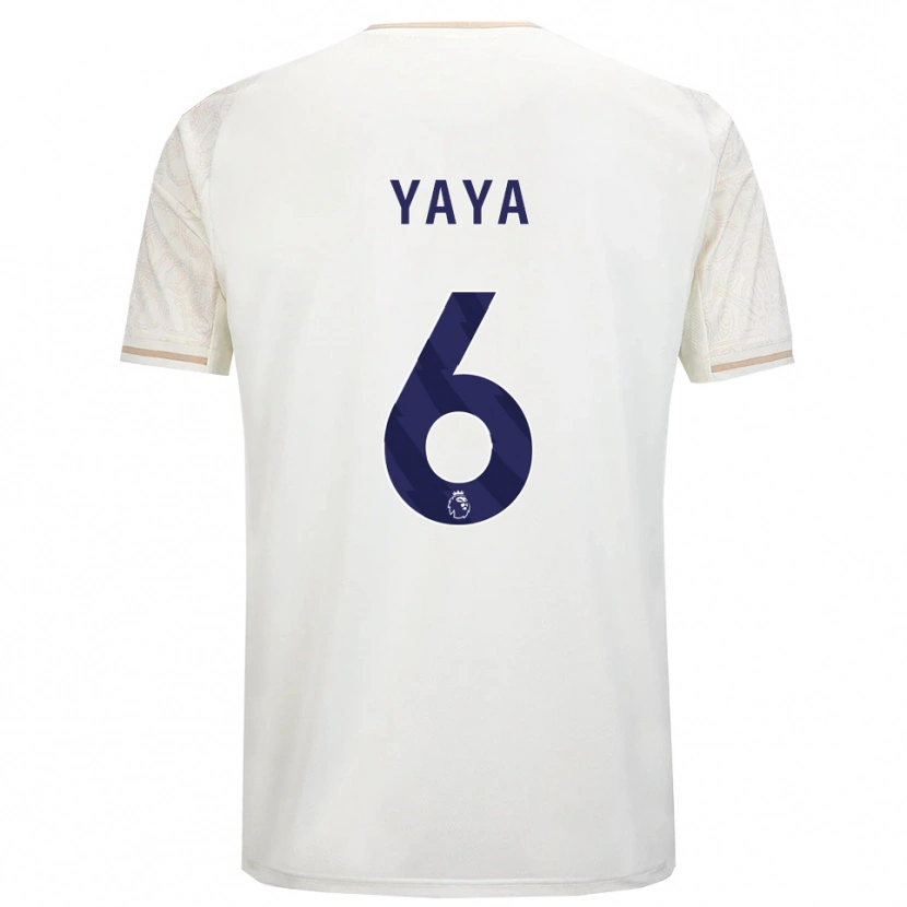 DanxenレディースCherif Yaya#6オフホワイト ブラックアウェイシャツ2025/26ジャージーユニフォーム