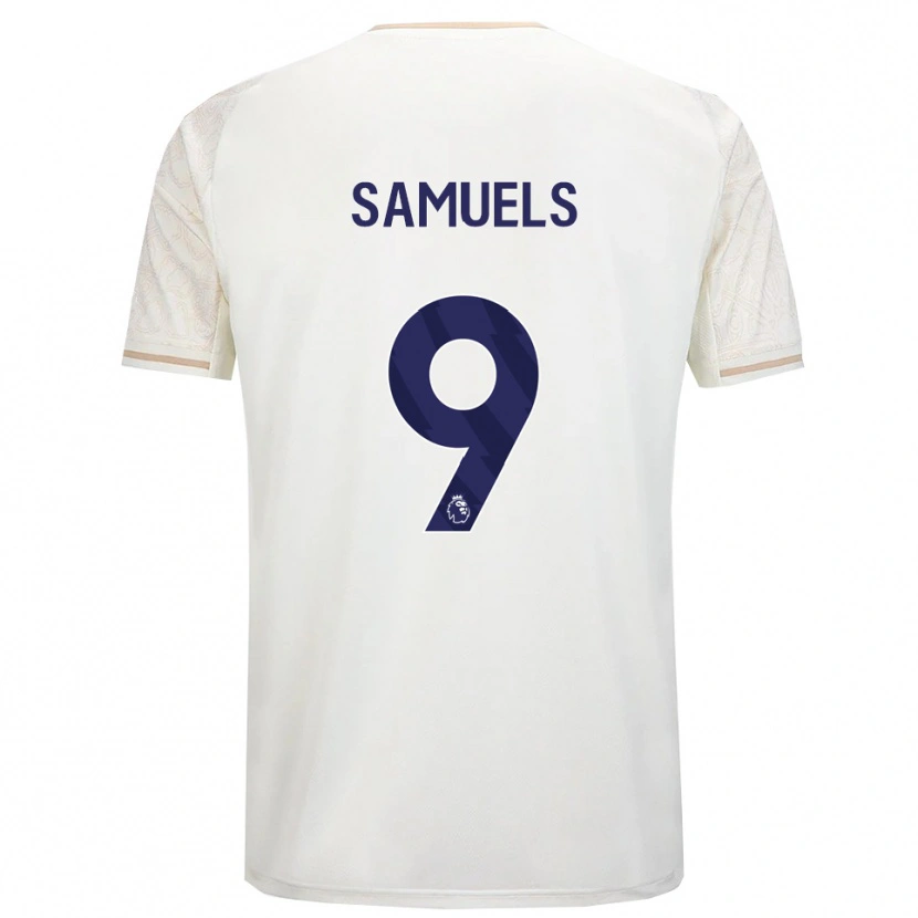 DanxenレディースShakur Samuels#9オフホワイト ブラックアウェイシャツ2025/26ジャージーユニフォーム