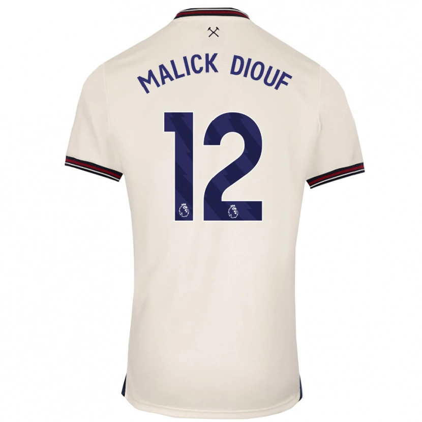Danxenレディースエル・ハッジ・マリック・ディウフ#12オフホワイトアウェイシャツ2025/26ジャージーユニフォーム