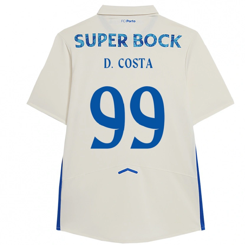 Danxenレディースディオゴ・コスタ#99ホワイト ブルーサードユニフォームシャツ2025/26ジャージーユニフォーム
