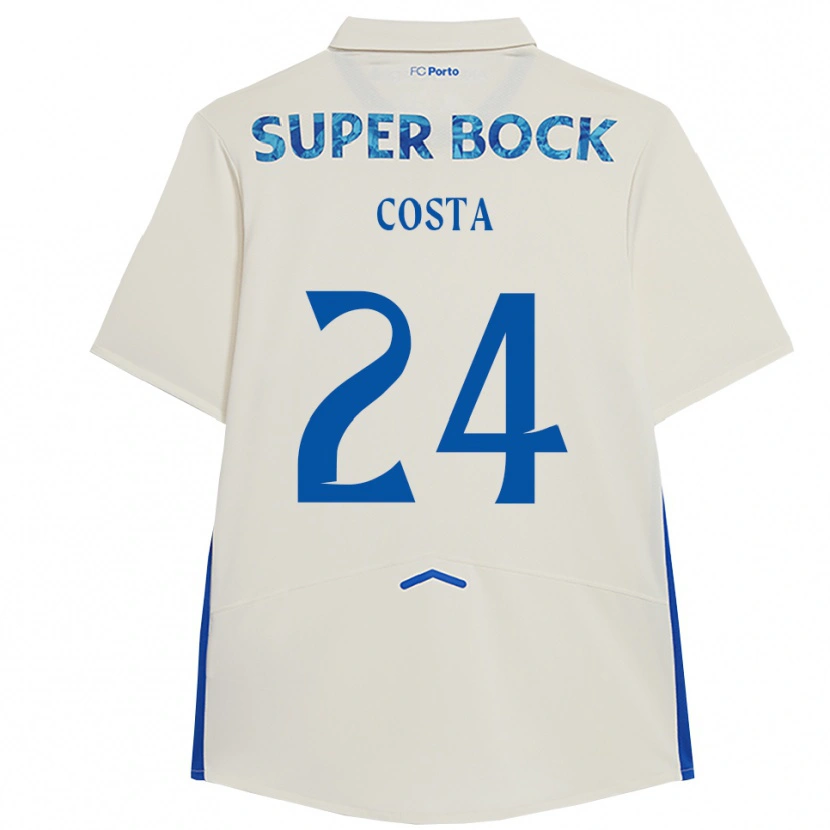 DanxenレディースJoão Costa#24ホワイト ブルーサードユニフォームシャツ2025/26ジャージーユニフォーム