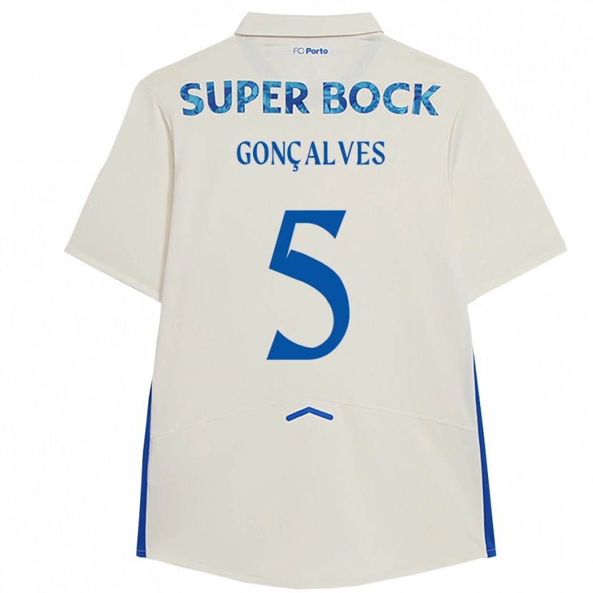 DanxenレディースMartim Gonçalves#5ホワイト ブルーサードユニフォームシャツ2025/26ジャージーユニフォーム