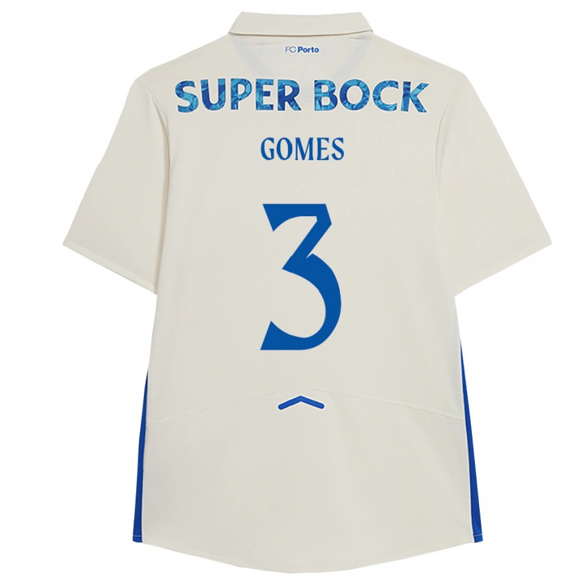 DanxenレディースSalvador Gomes#3ホワイト ブルーサードユニフォームシャツ2025/26ジャージーユニフォーム