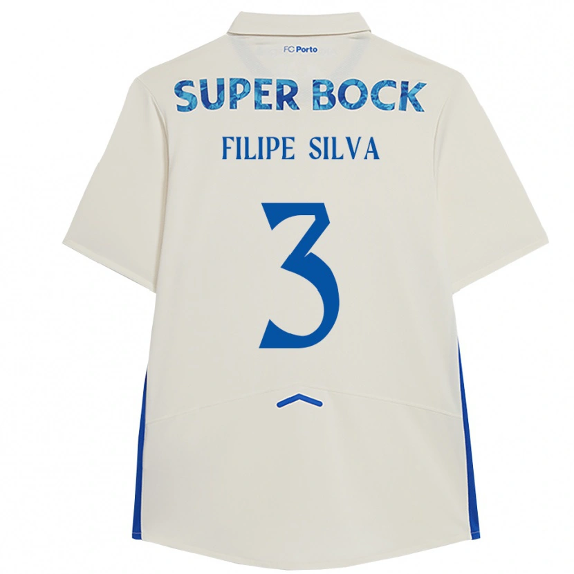 DanxenレディースFilipe Silva#3ホワイト ブルーサードユニフォームシャツ2025/26ジャージーユニフォーム