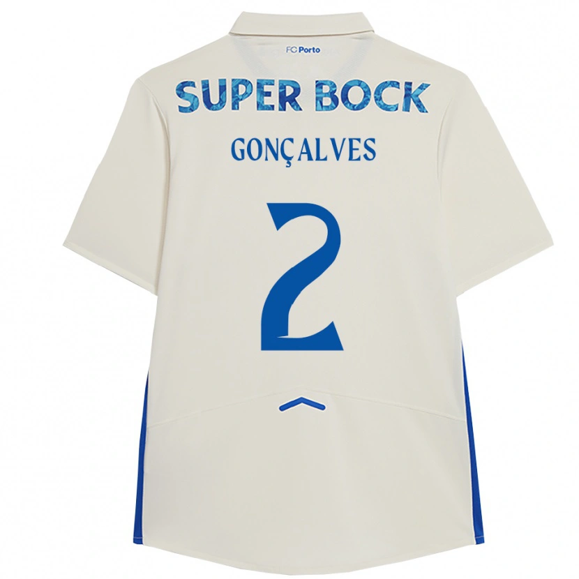 DanxenレディースEma Gonçalves#2ホワイト ブルーサードユニフォームシャツ2025/26ジャージーユニフォーム