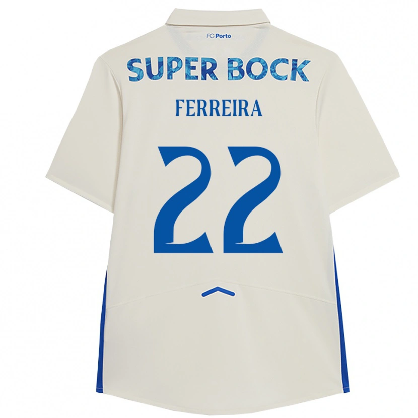 DanxenレディースJoana Ferreira#22ホワイト ブルーサードユニフォームシャツ2025/26ジャージーユニフォーム
