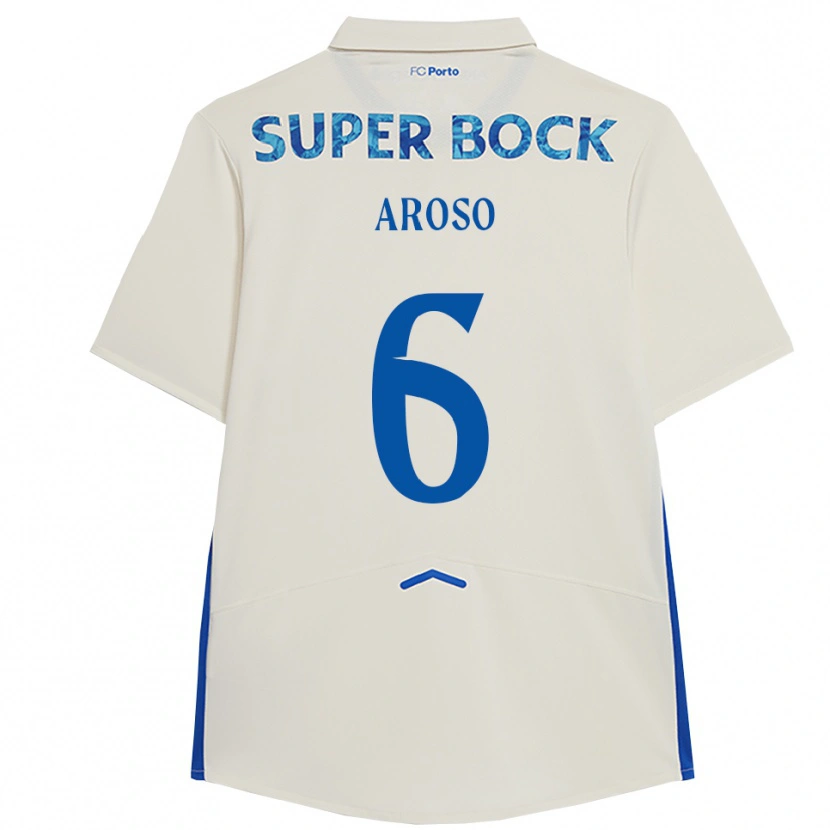 DanxenレディースCarolina Aroso#6ホワイト ブルーサードユニフォームシャツ2025/26ジャージーユニフォーム