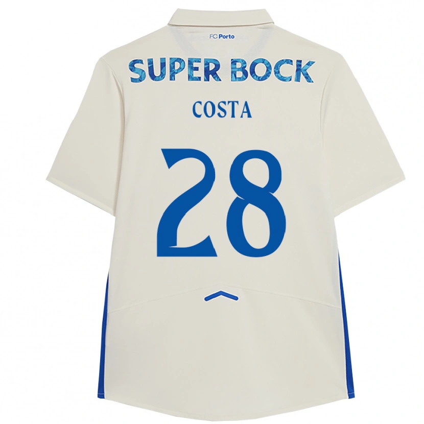 Danxenレディースブルーノ・コスタ#28ホワイト ブルーサードユニフォームシャツ2025/26ジャージーユニフォーム