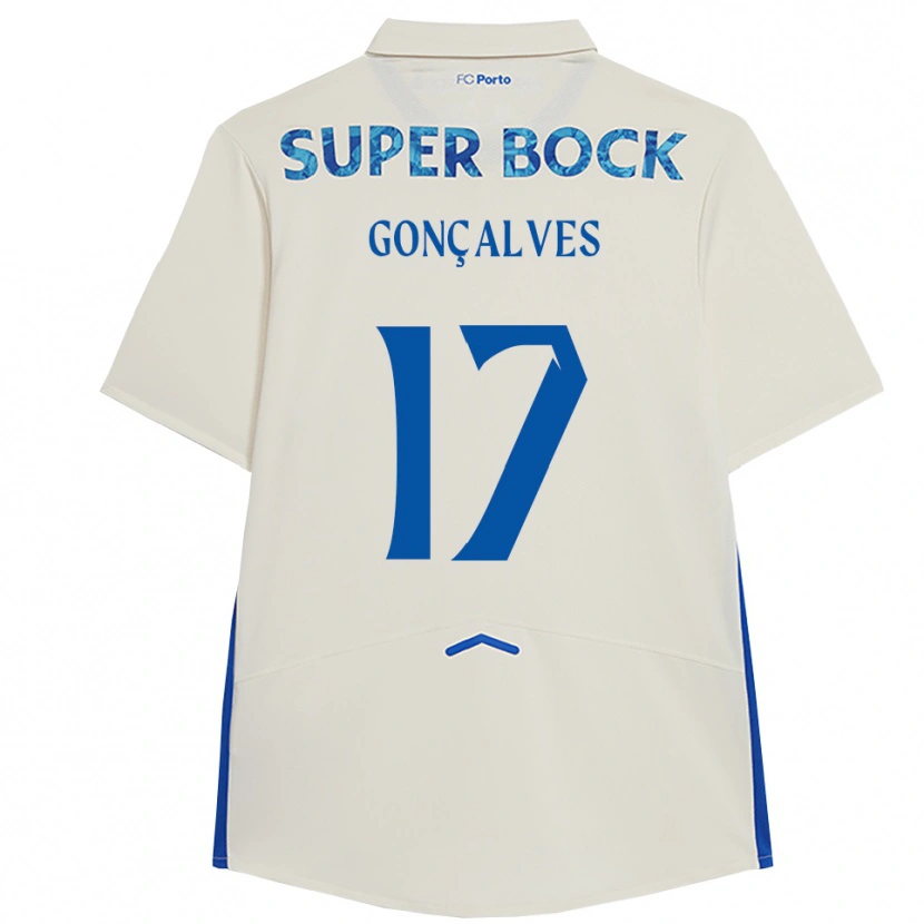 DanxenレディースRodrigo Gonçalves#17ホワイト ブルーサードユニフォームシャツ2025/26ジャージーユニフォーム
