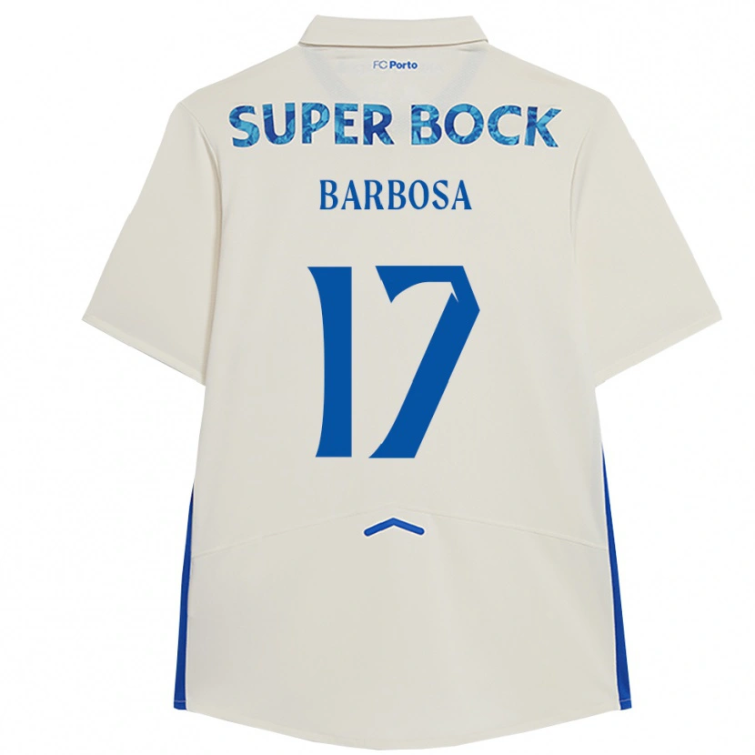 DanxenレディースRúben Barbosa#17ホワイト ブルーサードユニフォームシャツ2025/26ジャージーユニフォーム