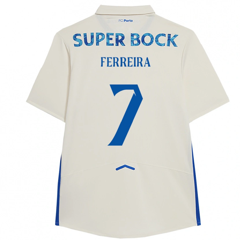 DanxenレディースMaria Ferreira#7ホワイト ブルーサードユニフォームシャツ2025/26ジャージーユニフォーム