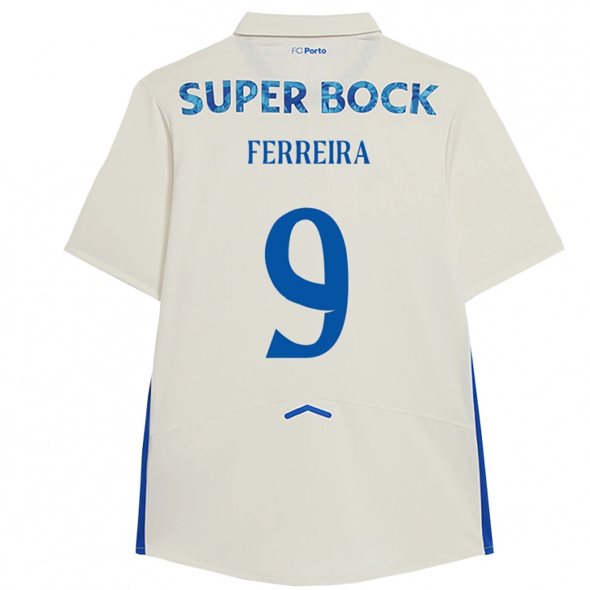DanxenレディースCristina Ferreira#9ホワイト ブルーサードユニフォームシャツ2025/26ジャージーユニフォーム