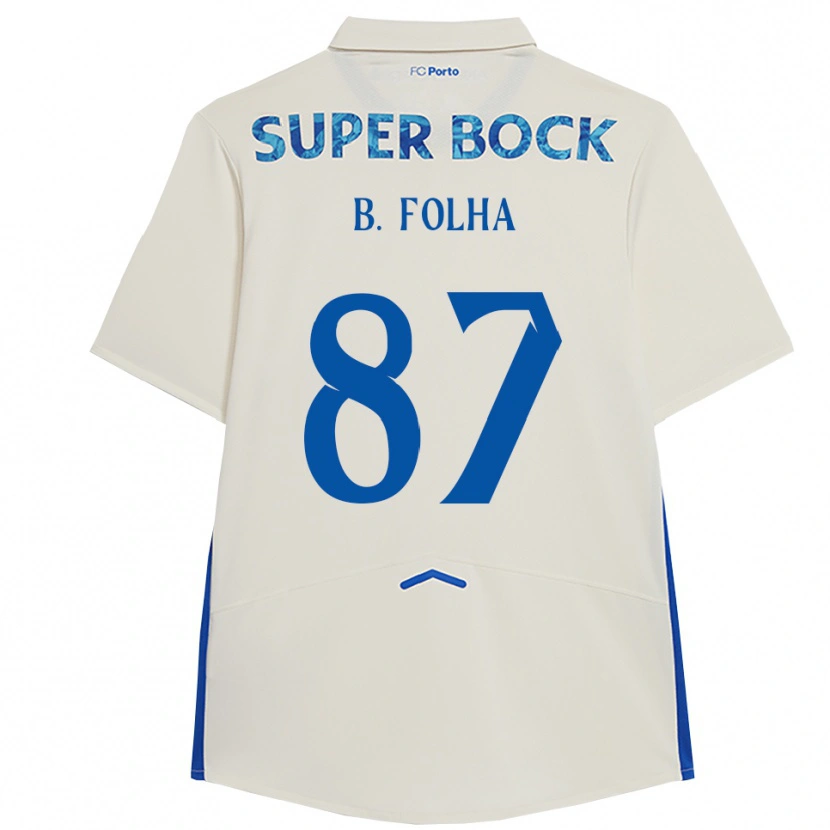 Danxenレディースベルナルド・フォーリャ#87ホワイト ブルーサードユニフォームシャツ2025/26ジャージーユニフォーム