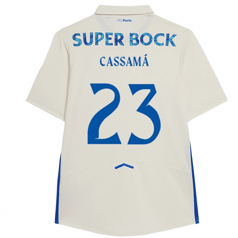 DanxenレディースAbdu Cassamá#23ホワイト ブルーサードユニフォームシャツ2025/26ジャージーユニフォーム