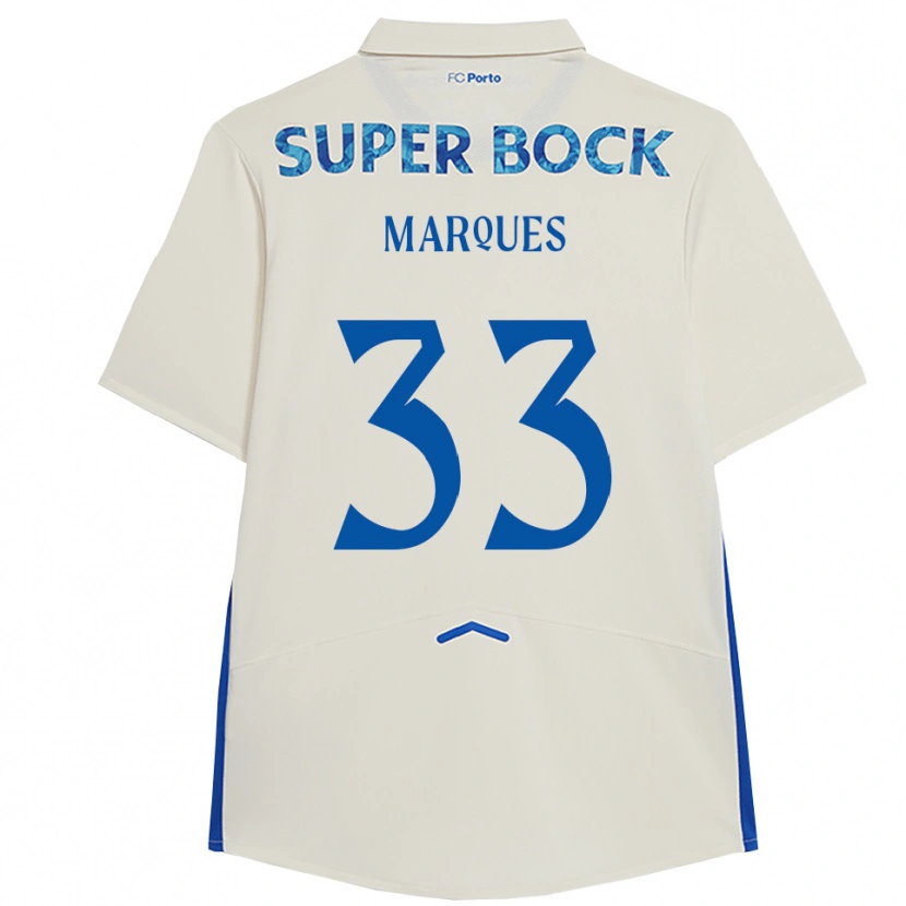 DanxenレディースBárbara Marques#33ホワイト ブルーサードユニフォームシャツ2025/26ジャージーユニフォーム