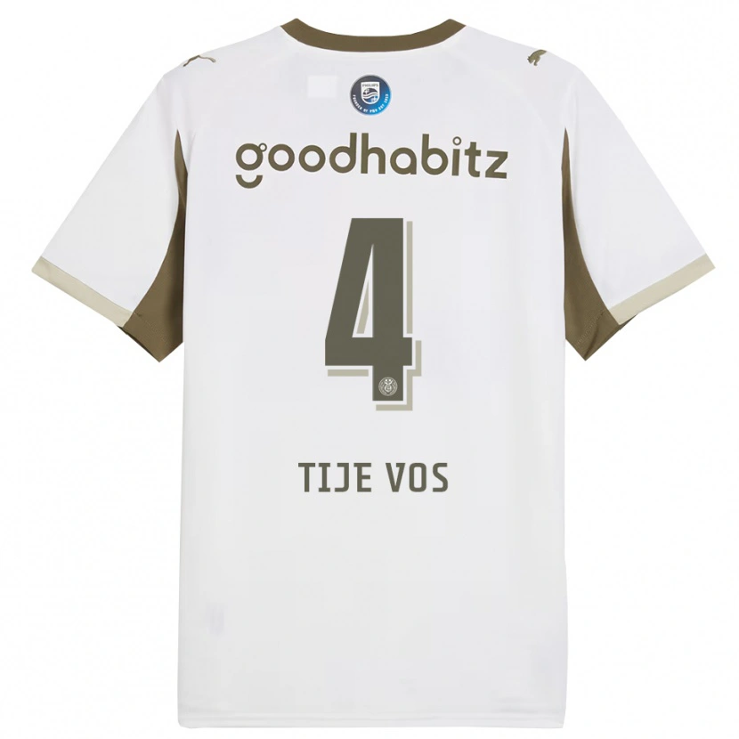 DanxenレディースTije Vos#4ホワイト グレーサードユニフォームシャツ2025/26ジャージーユニフォーム