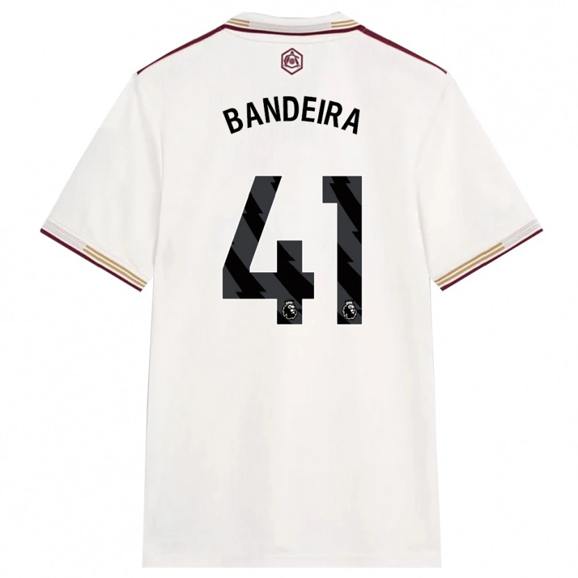 Danxenレディースマウロ・バンデイラ#41オフホワイト バーガンディサードユニフォームシャツ2025/26ジャージーユニフォーム