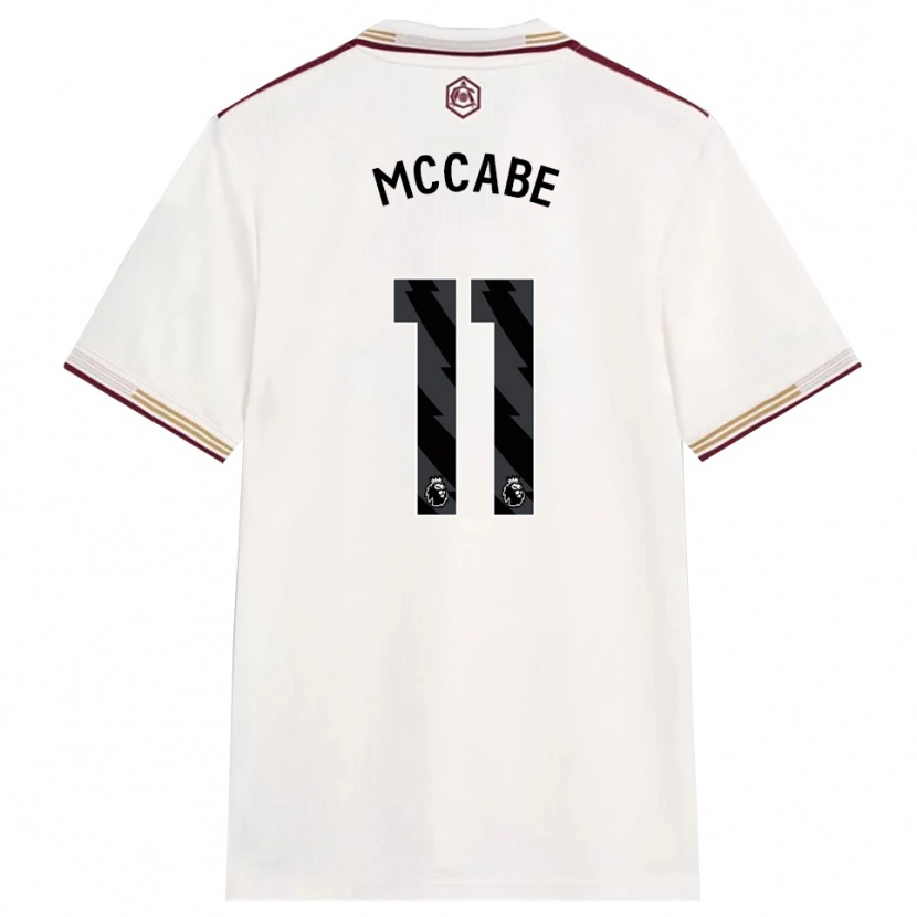 Danxenレディースケイティ・マッケイブ#11オフホワイト バーガンディサードユニフォームシャツ2025/26ジャージーユニフォーム