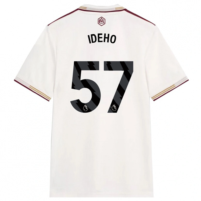 Danxenレディースジョエル・イデホ#57オフホワイト バーガンディサードユニフォームシャツ2025/26ジャージーユニフォーム