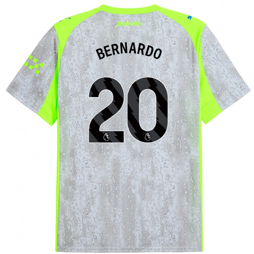 Danxenレディースベルナルド・シウバ#20グレー イエローサードユニフォームシャツ2025/26ジャージーユニフォーム