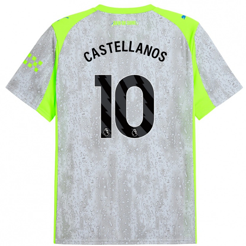 Danxenレディースデイナ・カステヤノス#10グレー イエローサードユニフォームシャツ2025/26ジャージーユニフォーム