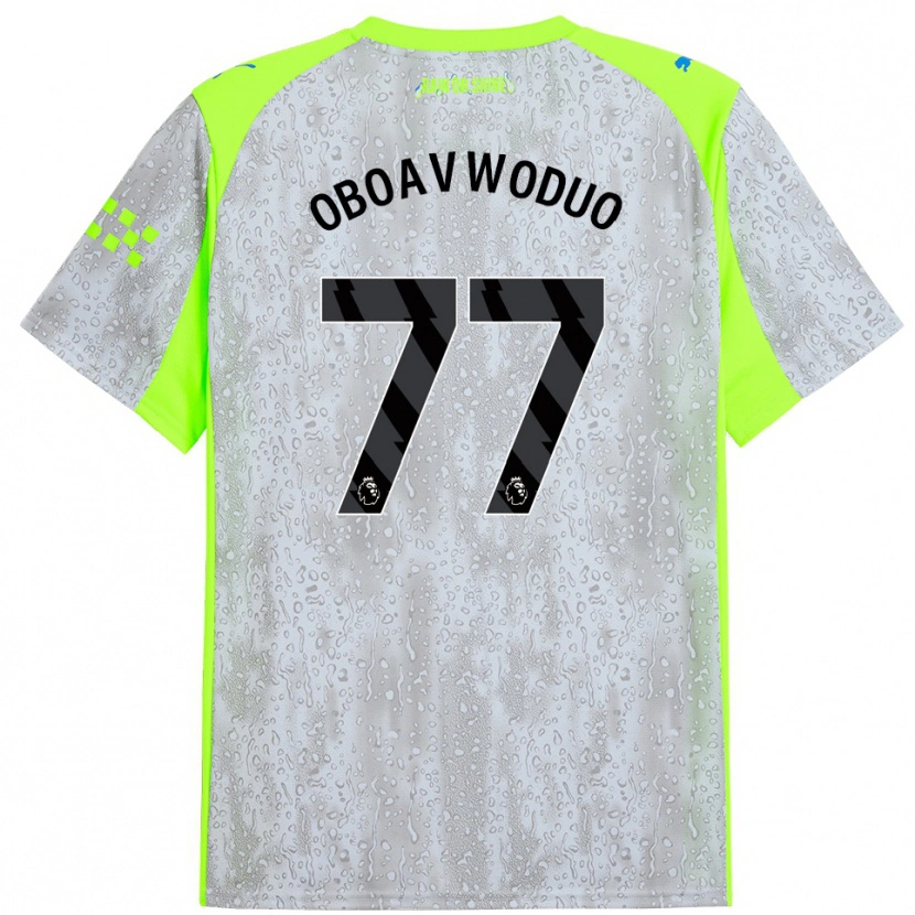 Danxenレディースジャスティン・オボワドゥオ#77グレー イエローサードユニフォームシャツ2025/26ジャージーユニフォーム