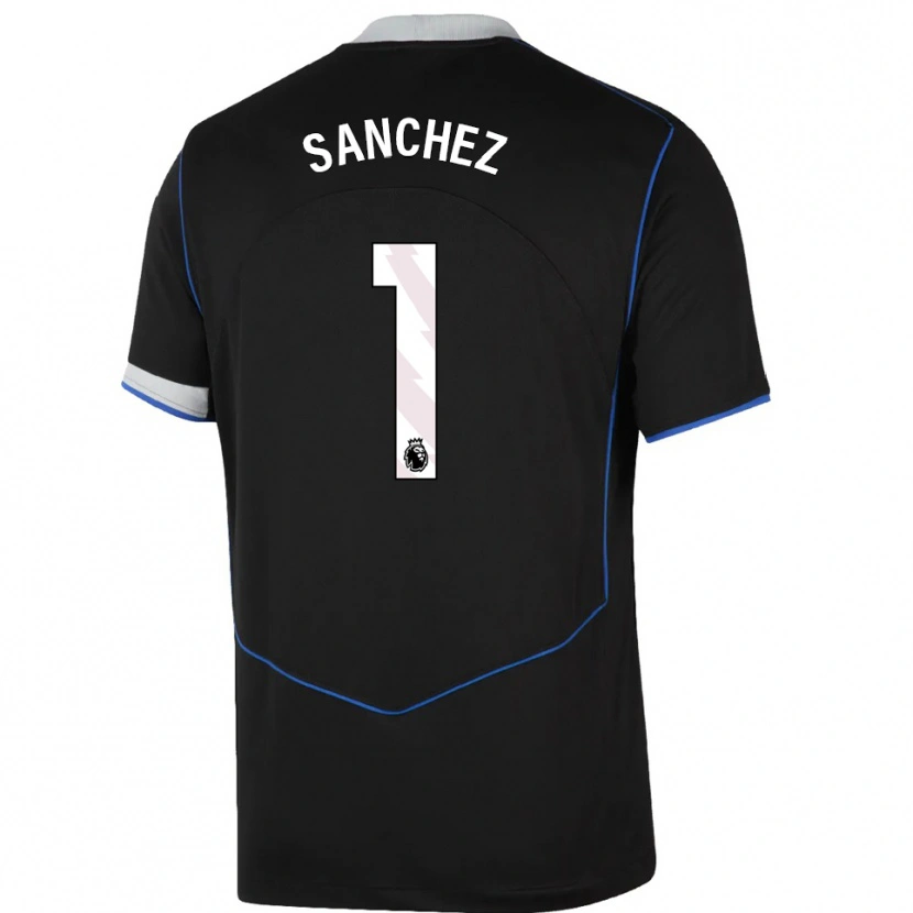 Danxenレディースロベルト・サンチェス#1ブラック ブルー シルバーサードユニフォームシャツ2025/26ジャージーユニフォーム