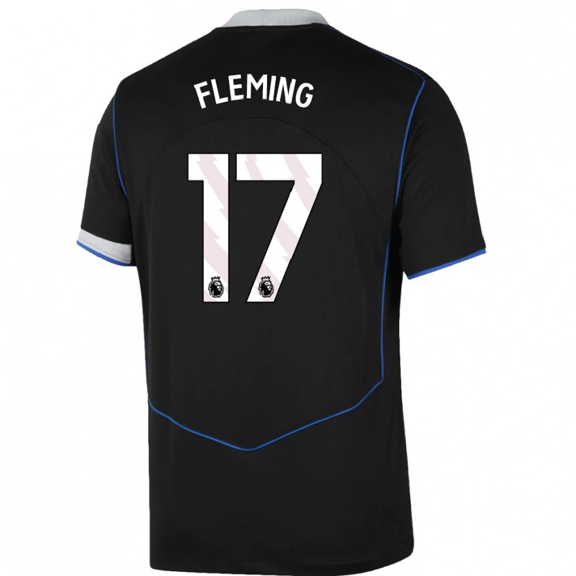 Danxenレディースジェシー・フレミング#17ブラック ブルー シルバーサードユニフォームシャツ2025/26ジャージーユニフォーム