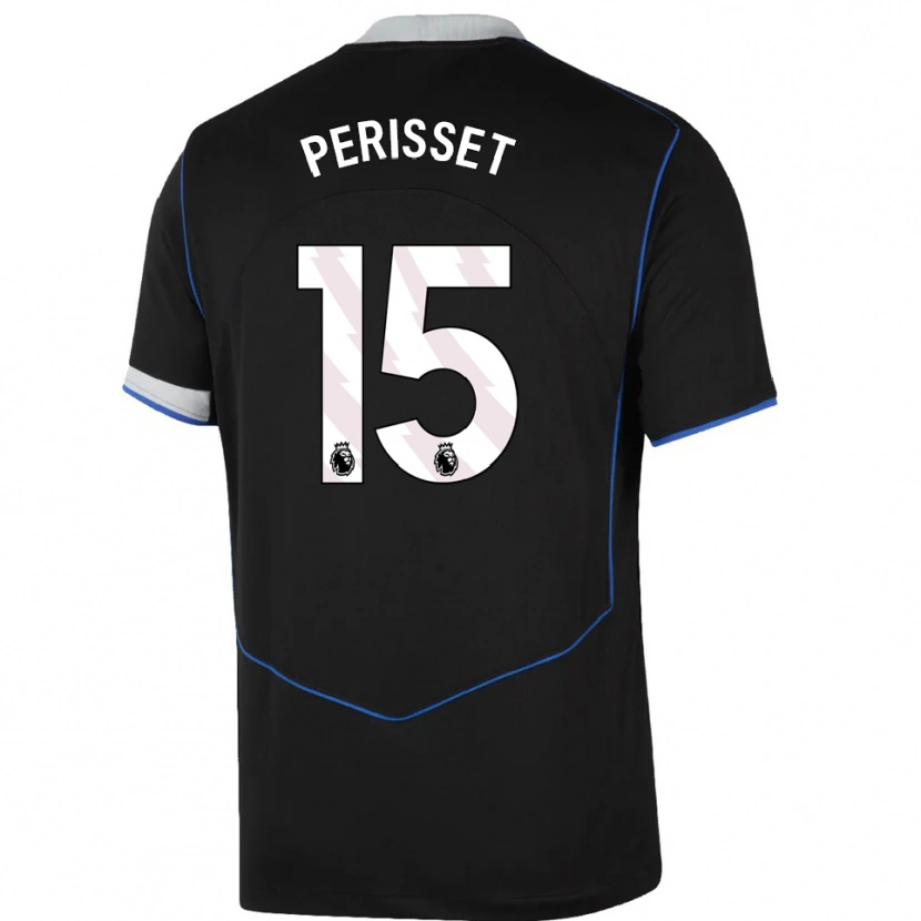 Danxenレディースエーヴ・ペリッセ#15ブラック ブルー シルバーサードユニフォームシャツ2025/26ジャージーユニフォーム