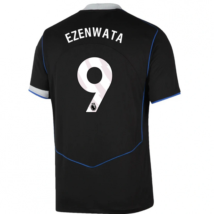 DanxenレディースChizaram Ezenwata#9ブラック ブルー シルバーサードユニフォームシャツ2025/26ジャージーユニフォーム