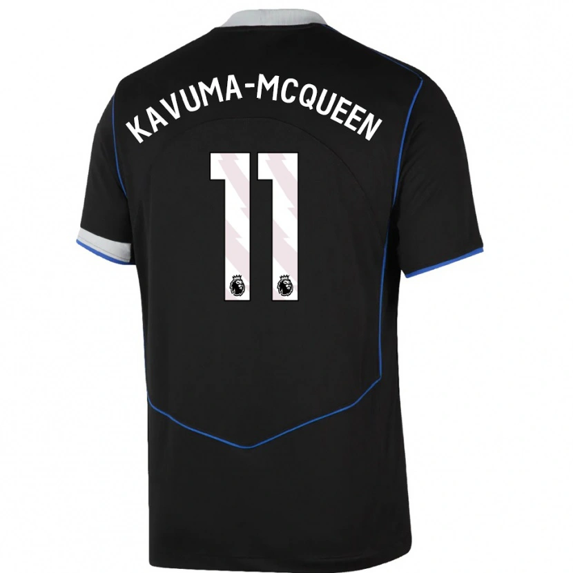 DanxenレディースRyan Kavuma-Mcqueen#11ブラック ブルー シルバーサードユニフォームシャツ2025/26ジャージーユニフォーム