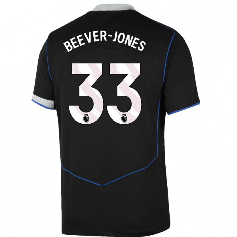 Danxenレディースアギー・ビーバー・ジョーンズ#33ブラック ブルー シルバーサードユニフォームシャツ2025/26ジャージーユニフォーム