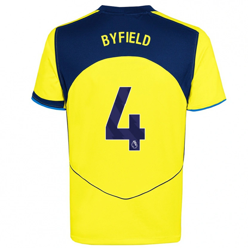 DanxenレディースJunai Byfield#4イエロー ネイビーサードユニフォームシャツ2025/26ジャージーユニフォーム