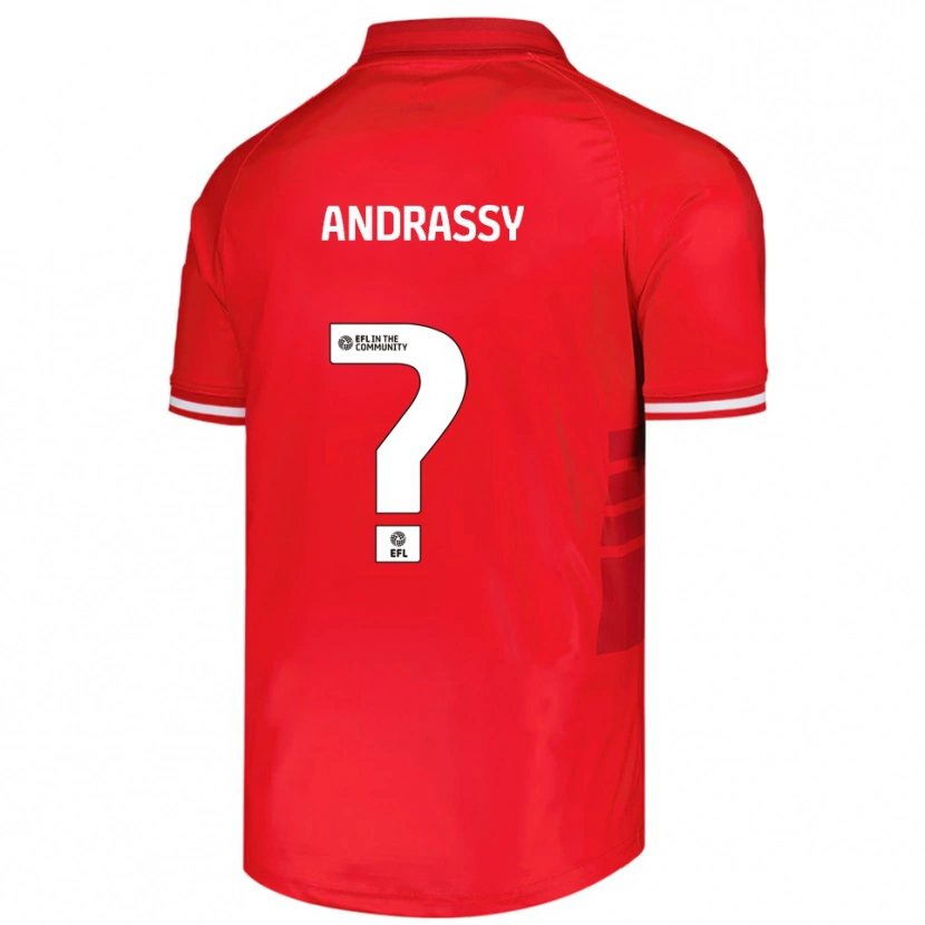 DanxenキッズOliver Andrassy#0赤 白ホームシャツ2025/26ジャージーユニフォーム