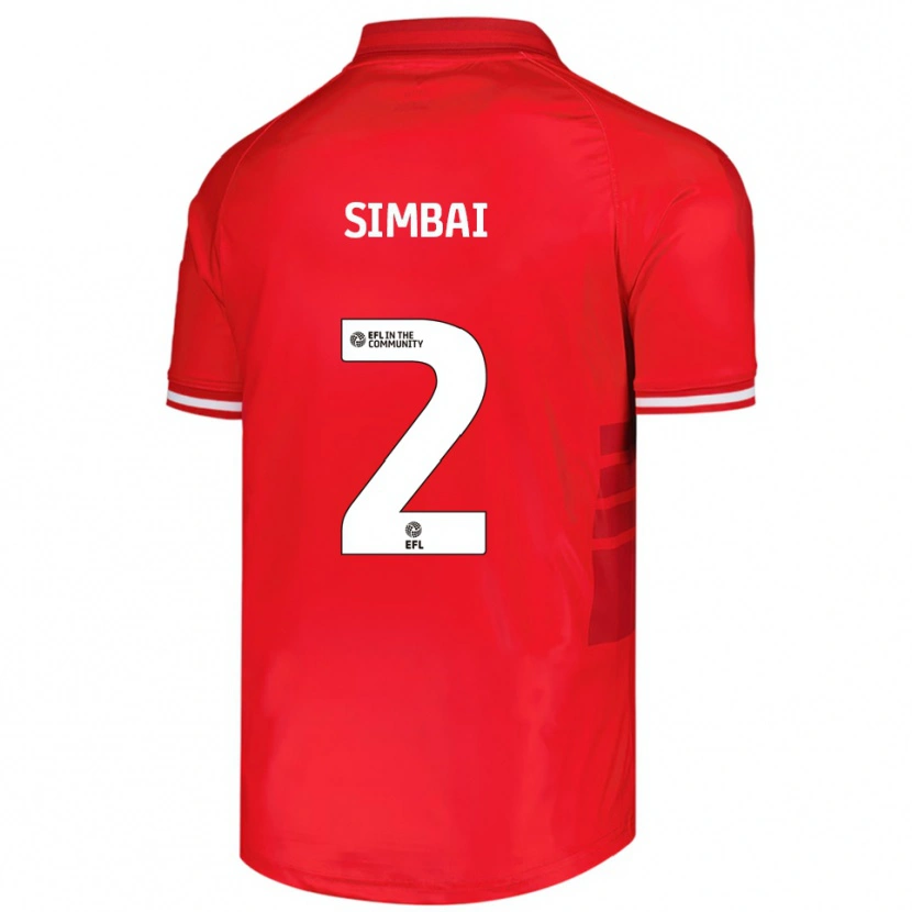 DanxenキッズKingston Simbai#2赤 白ホームシャツ2025/26ジャージーユニフォーム