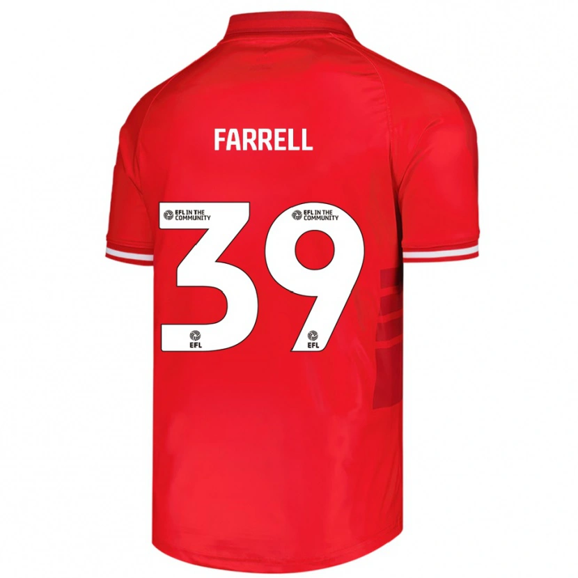 DanxenキッズLeo Farrell#39赤 白ホームシャツ2025/26ジャージーユニフォーム