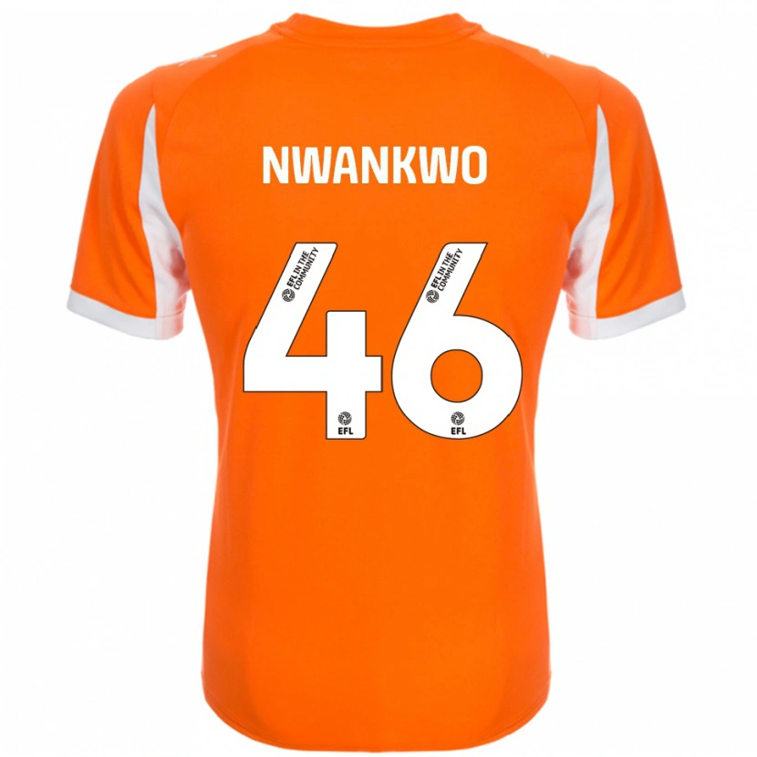 DanxenキッズOluchukwu Nwankwo#46オレンジ 白ホームシャツ2025/26ジャージーユニフォーム