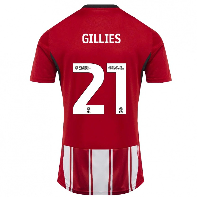 DanxenキッズSophie Gillies#21赤 白 黒ホームシャツ2025/26ジャージーユニフォーム